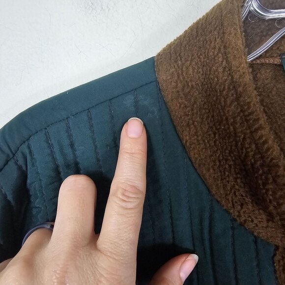 VTG Orvis Fleece Field Jacket XL Green Brown Cargo Shooting Mid Length Outdoor - Picture 7 of 15